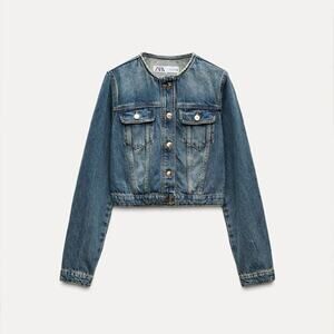 Zara Crop Denim Jacket - Size S
